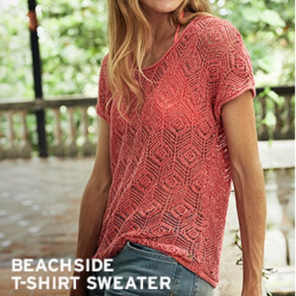 EDDIE BAUER BEACHSIDE T-SHIRT SWEATER  NWT